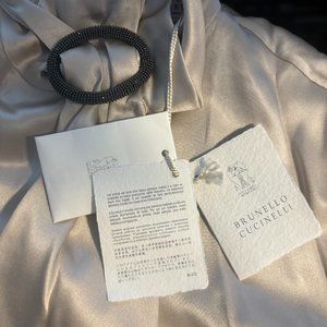 XS Brunello Cucinelli Silk Long Sleeve Blouse